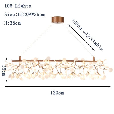 modern branch pendant light dining area