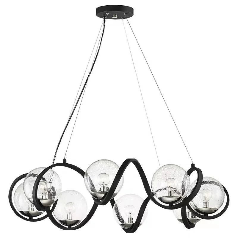 Contemporary bubble-glass ceiling light fixture