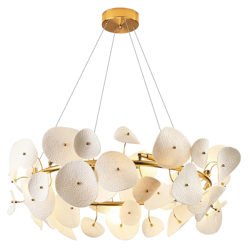 Luxury artistic chandelier with layered leaf design