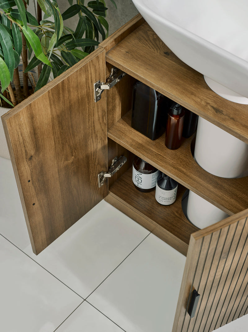 Hampshire Walnut Effect Under Sink Bathroom Storage Unit – alternate view