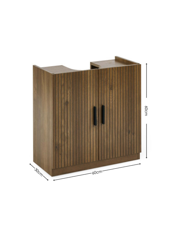 Hampshire Walnut Effect Under Sink Bathroom Storage Unit – alternate view