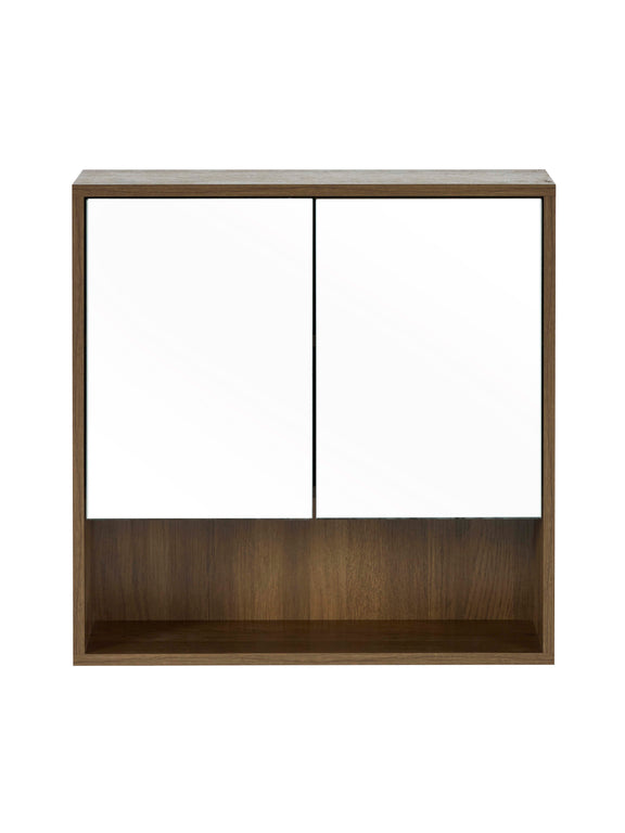 Hampshire Walnut Effect Mirrored Bathroom Wall Cabinet – alternate view