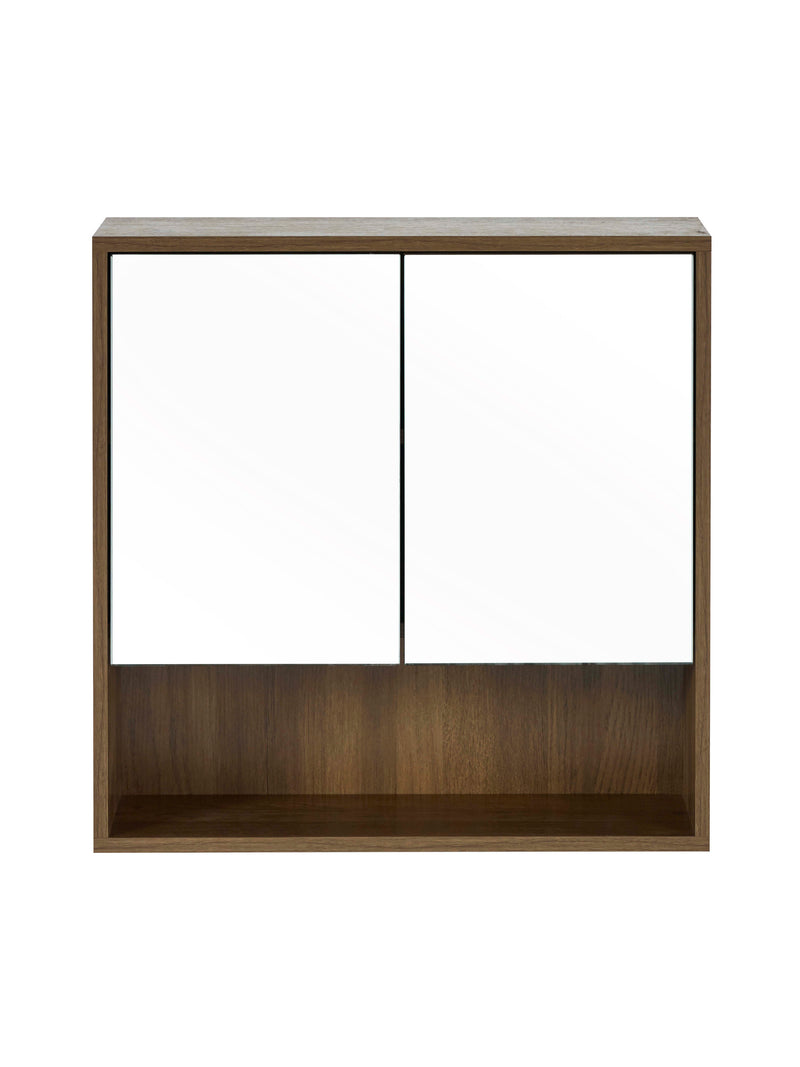 Hampshire Walnut Effect Mirrored Bathroom Wall Cabinet – alternate view