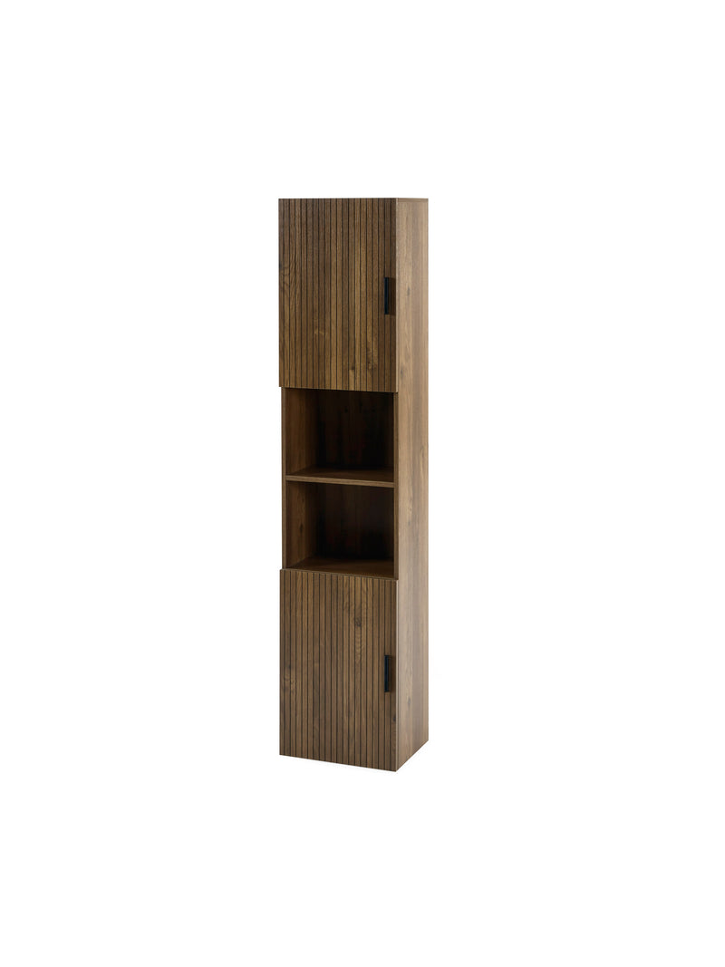 Hampshire Walnut Effect Tall Bathroom Storage Cabinet – alternate view