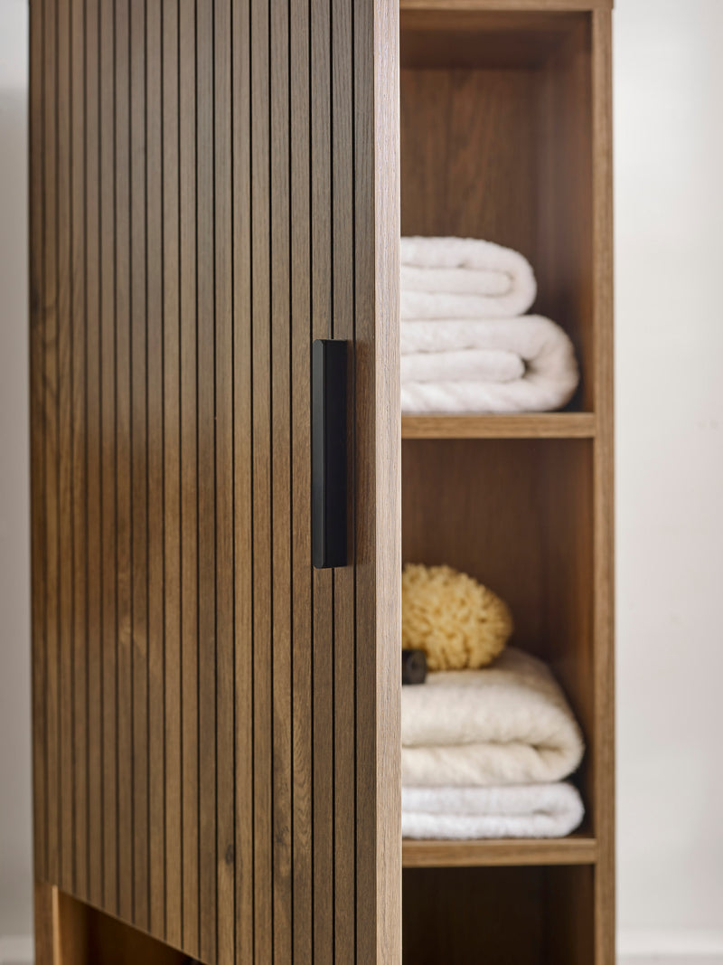 Hampshire Walnut Effect Tall Bathroom Storage Cabinet – alternate view