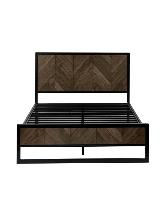 Harrison Dark Oak Herringbone Effect Bed – Double/King – Double – alternate view