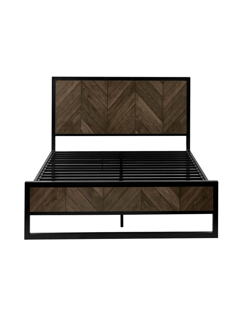 Harrison Dark Oak Herringbone Effect Bed – Double/King – Double – alternate view