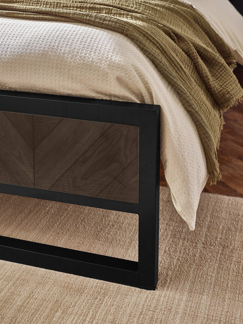 Harrison Dark Oak Herringbone Effect Bed – Double/King – Double – alternate view