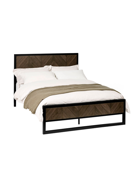 Harrison Dark Oak Herringbone Effect Bed – Double/King – King – alternate view