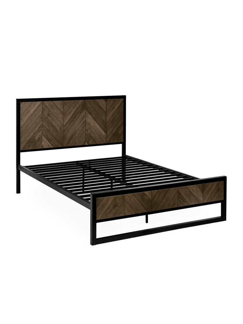 Harrison Dark Oak Herringbone Effect Bed – Double/King – King – alternate view