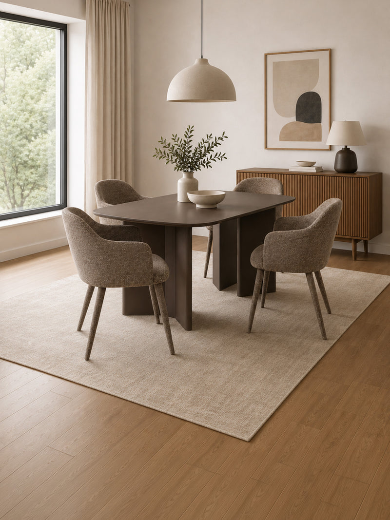 Hazel Taupe Textured Dining Chairs – Set of 2 – styled room view
