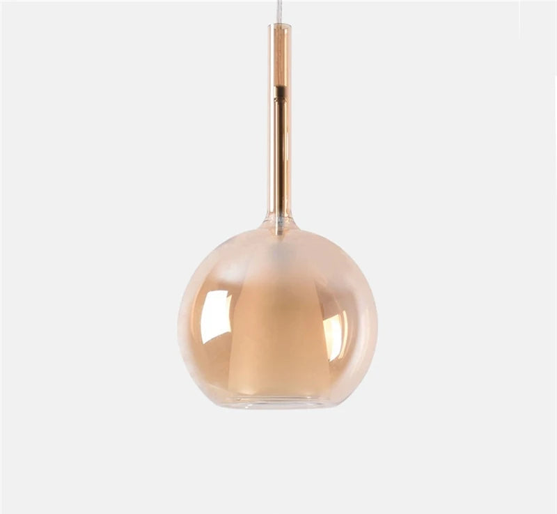 Modern glass pendant lamp warm LED lighting