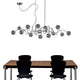 Luxury chandelier with smoked glass spheres