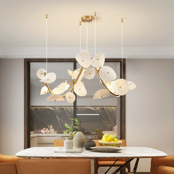 Contemporary gold ceiling light for dining room