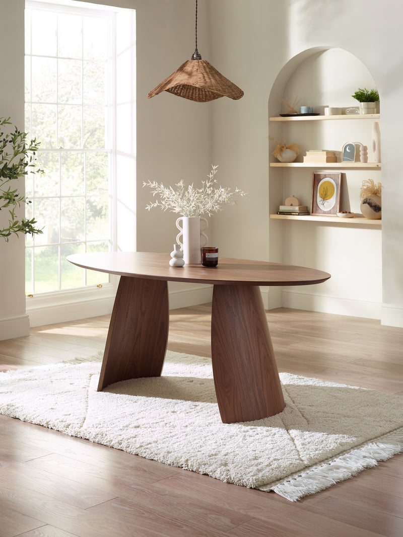 Julius Oval 4–6 Seater Dining Table – Walnut Effect – main view