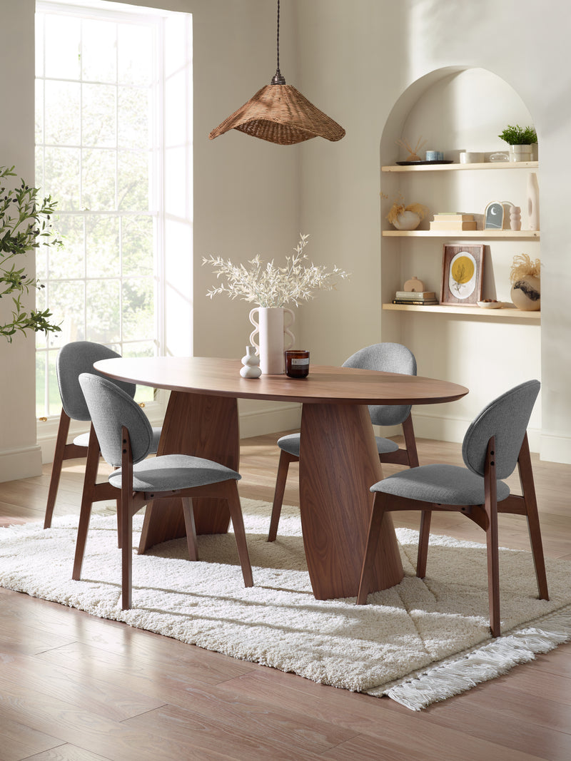 Julius Oval 4–6 Seater Dining Table – Walnut Effect – alternate view