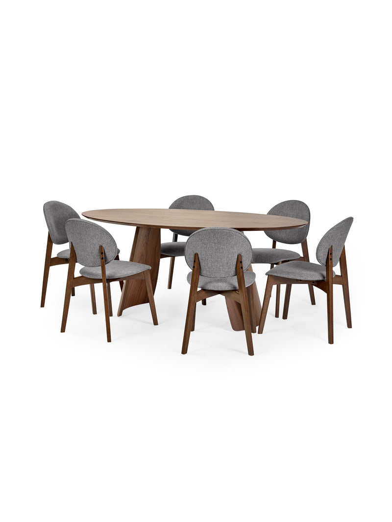 Julius Oval 4–6 Seater Dining Table – Walnut Effect – alternate view