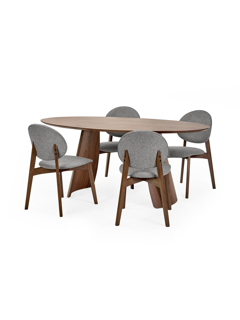 Julius Oval 4–6 Seater Dining Table – Walnut Effect – alternate view
