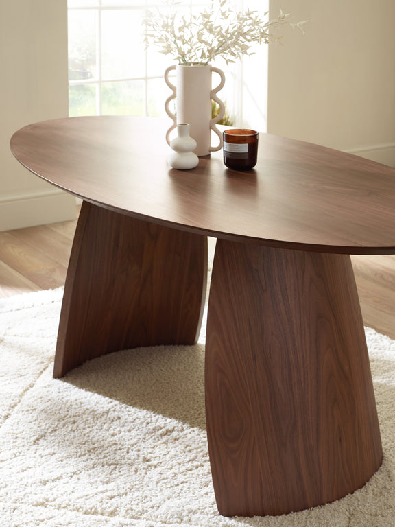 Julius Oval 4–6 Seater Dining Table – Walnut Effect – alternate view