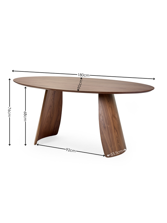 Julius Oval 4–6 Seater Dining Table – Walnut Effect – alternate view