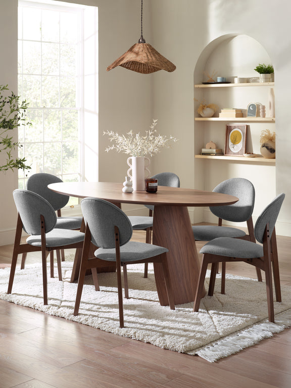 Julius Oval 4–6 Seater Dining Table – Walnut Effect – alternate view