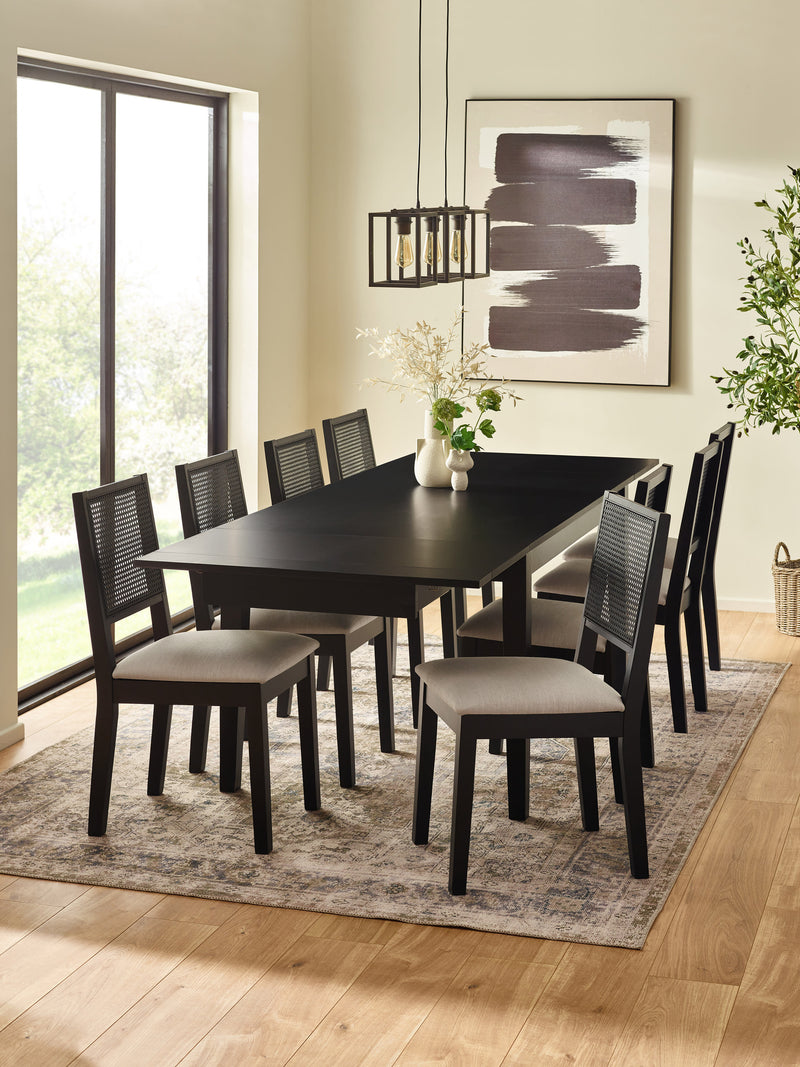 Knoxley Black Oak Rectangular 173–251cm Extending Dining Table – alternate view