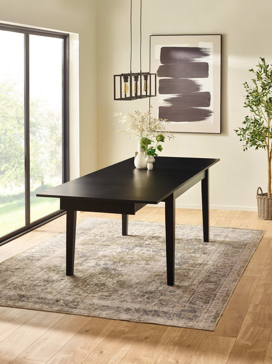 Knoxley Black Oak Rectangular 173–251cm Extending Dining Table – alternate view