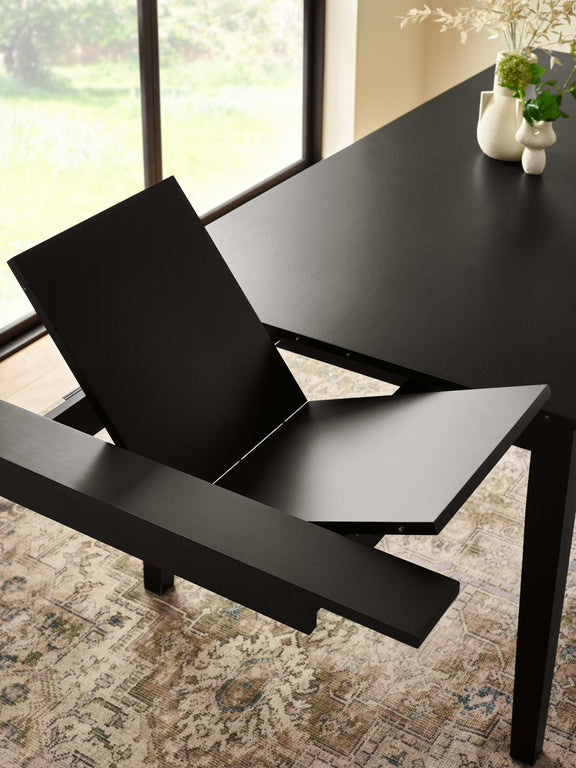 Knoxley Black Oak Rectangular 173–251cm Extending Dining Table – alternate view