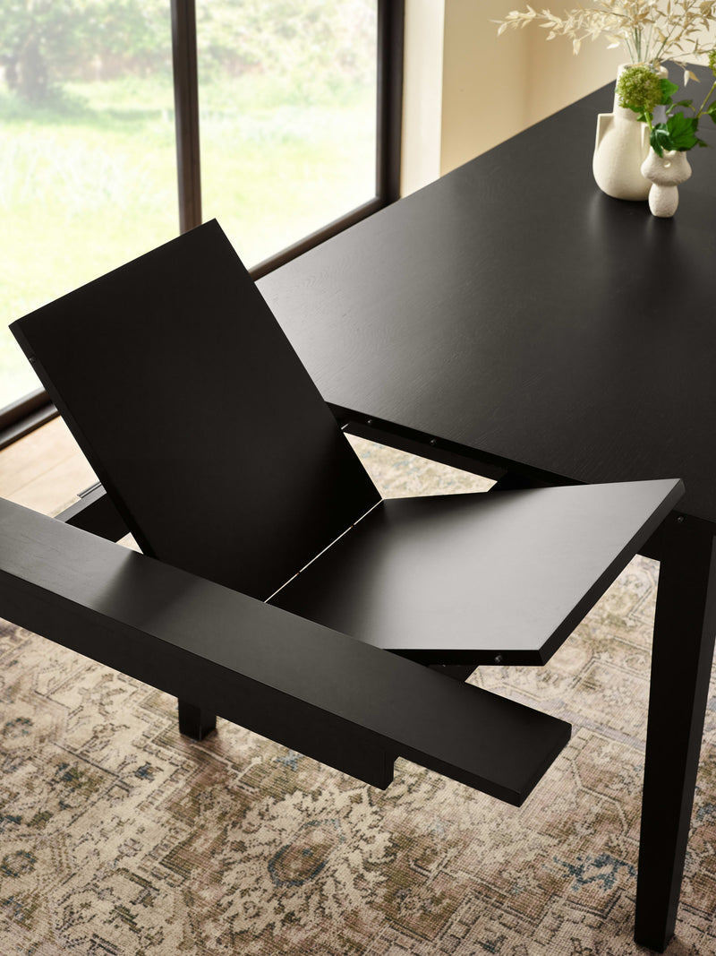 Knoxley Black Oak Rectangular 173–251cm Extending Dining Table – alternate view