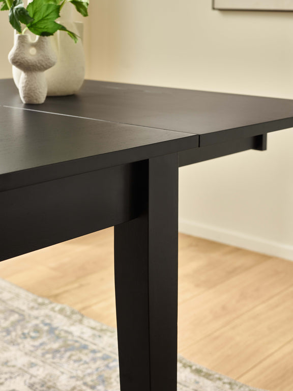 Knoxley Black Oak Rectangular 173–251cm Extending Dining Table – alternate view