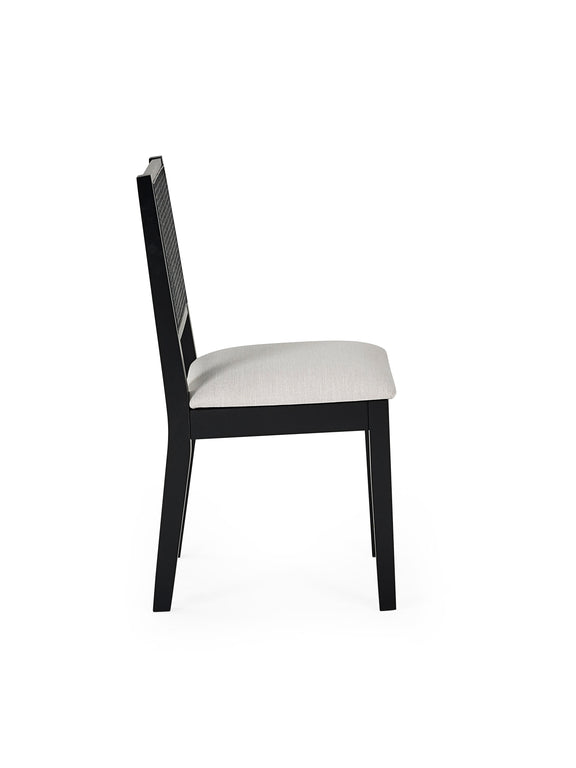 Knoxley Set of 2 Black Oak Rattan Back Dining Chairs – alternate view