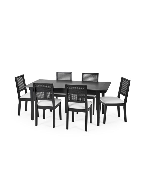 Knoxley Set of 2 Black Oak Rattan Back Dining Chairs – alternate view