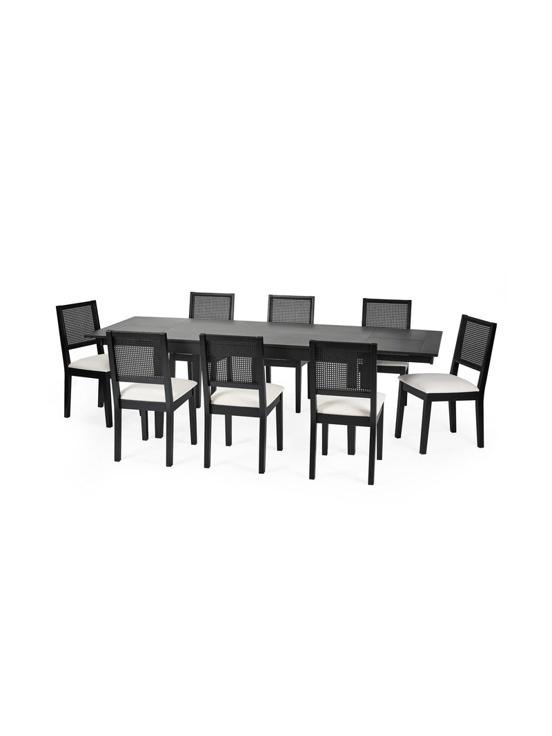 Knoxley Set of 2 Black Oak Rattan Back Dining Chairs – alternate view