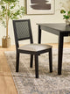 Knoxley Set of 2 Black Oak Rattan Back Dining Chairs – main view