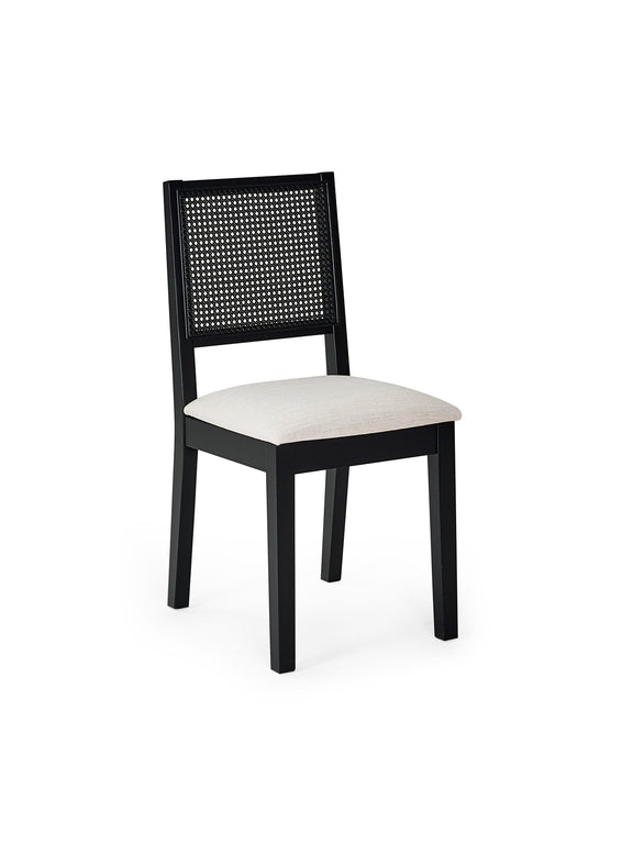 Knoxley Set of 2 Black Oak Rattan Back Dining Chairs – alternate view