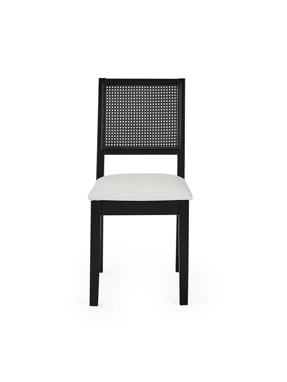 Knoxley Set of 2 Black Oak Rattan Back Dining Chairs – alternate view