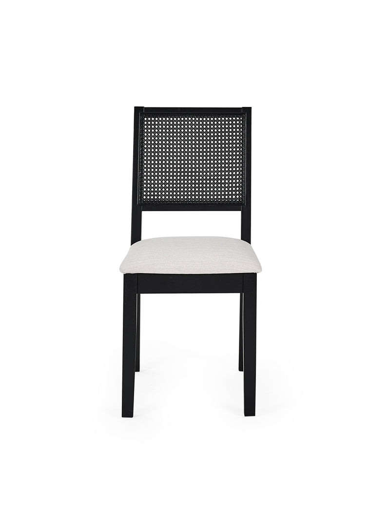 Knoxley Set of 2 Black Oak Rattan Back Dining Chairs – alternate view