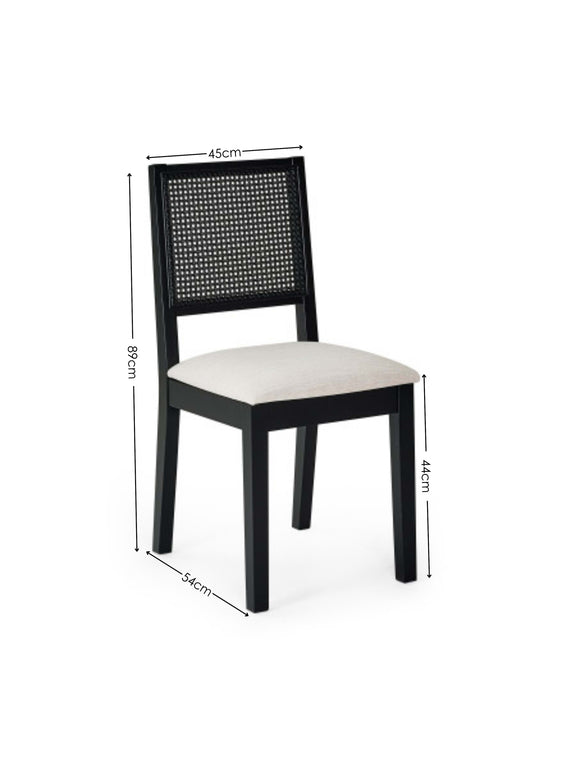 Knoxley Set of 2 Black Oak Rattan Back Dining Chairs – alternate view