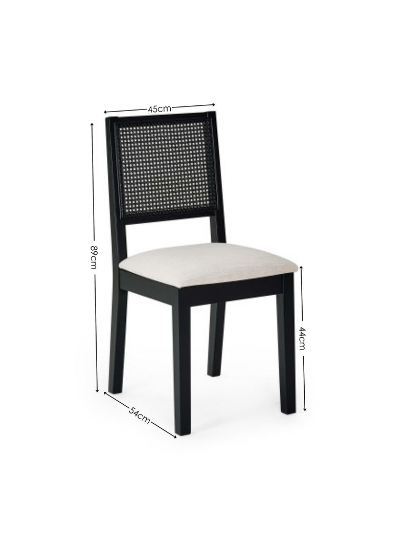 Knoxley Set of 2 Black Oak Rattan Back Dining Chairs – alternate view