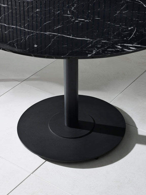Luca Round Pedestal 4 Seater Dining Table – Black Marble Effect – alternate view