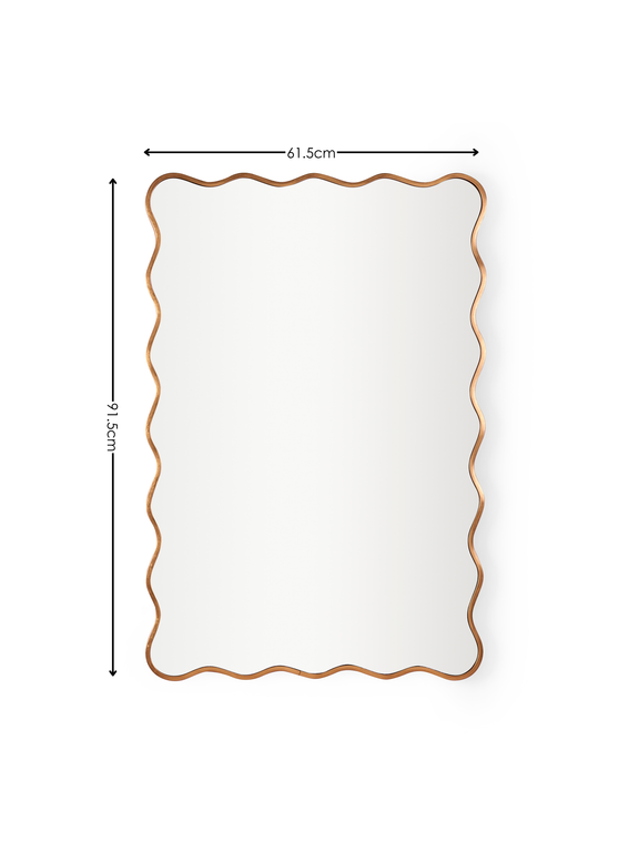 Stevie 92cm Gold Wavy Wall Mirror – dimensions diagram