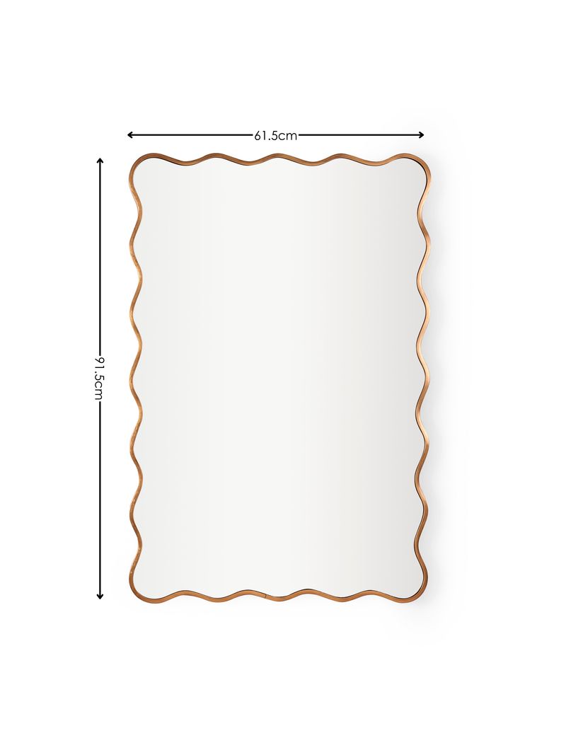 Stevie 92cm Gold Wavy Wall Mirror – dimensions diagram