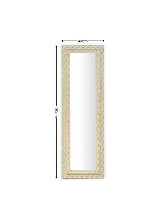 Alanis 130cm White Rectangular Wall Mirror – dimensions diagram