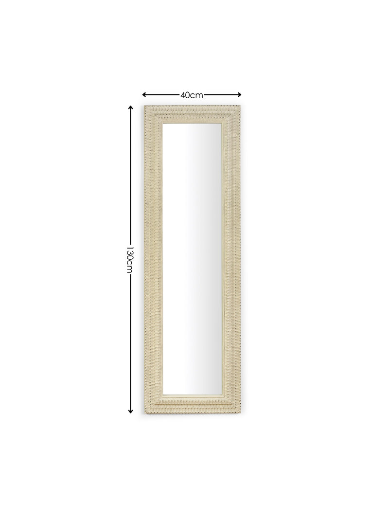 Alanis 130cm White Rectangular Wall Mirror – dimensions diagram