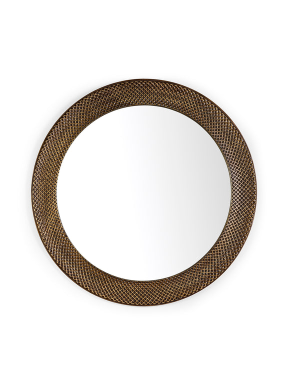 Iggy 90cm Brass-Effect Round Wall Mirror – alternate view