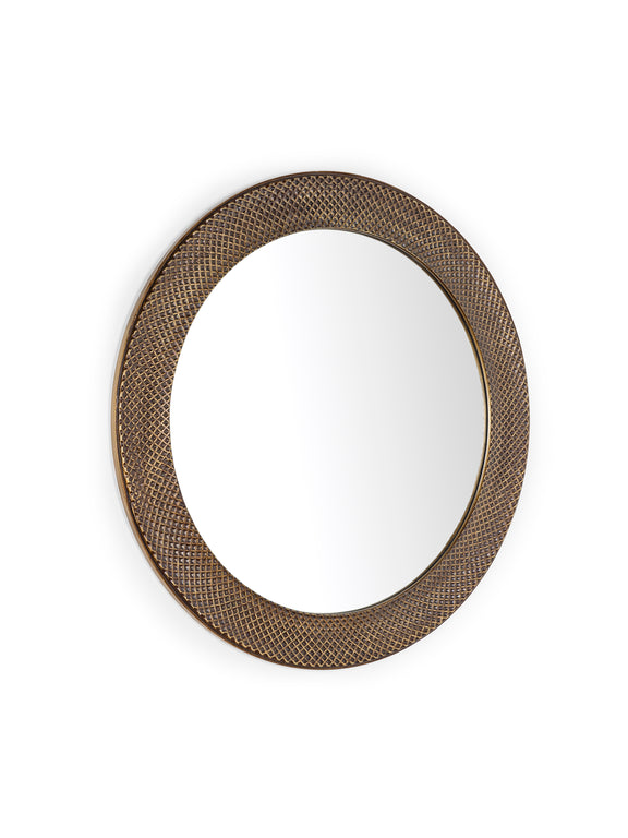 Iggy 90cm Brass-Effect Round Wall Mirror – alternate view