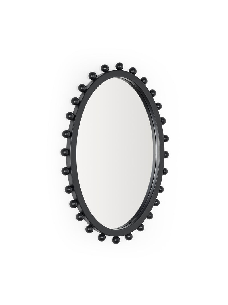 Hendrix 67cm Black Beaded Oval Wall Mirror – alternate view
