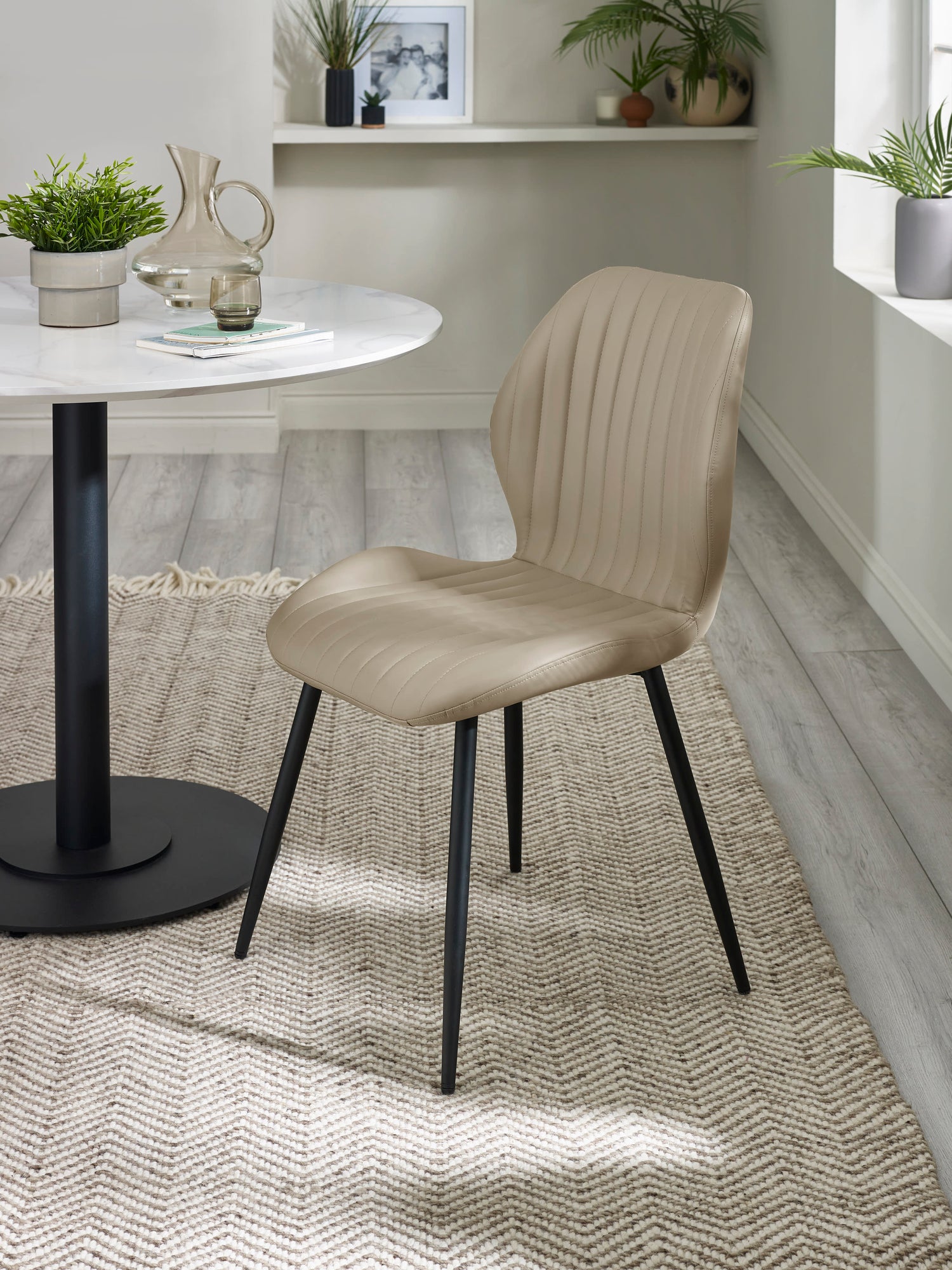 Morris Taupe Faux Leather Dining Chair (Set of 4) – main view