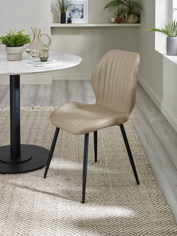 Morris Taupe Faux Leather Dining Chair (Set of 4) – main view