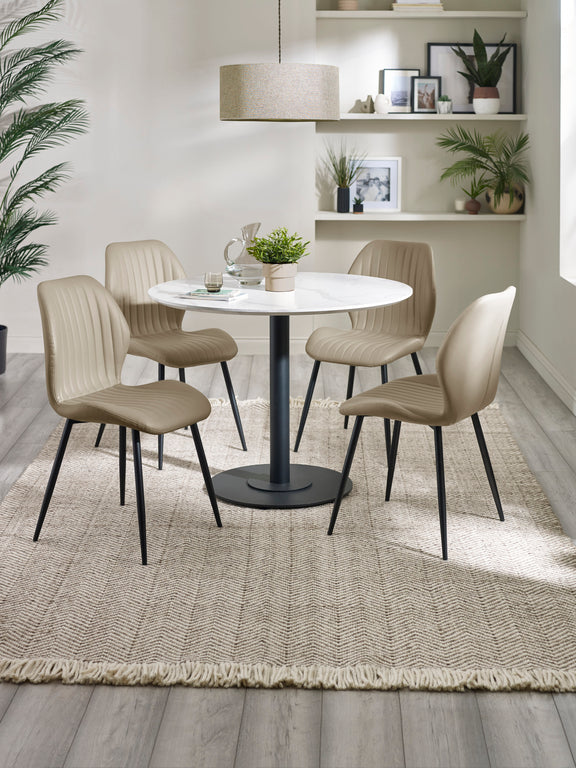 Morris Taupe Faux Leather Dining Chair (Set of 4) – alternate view
